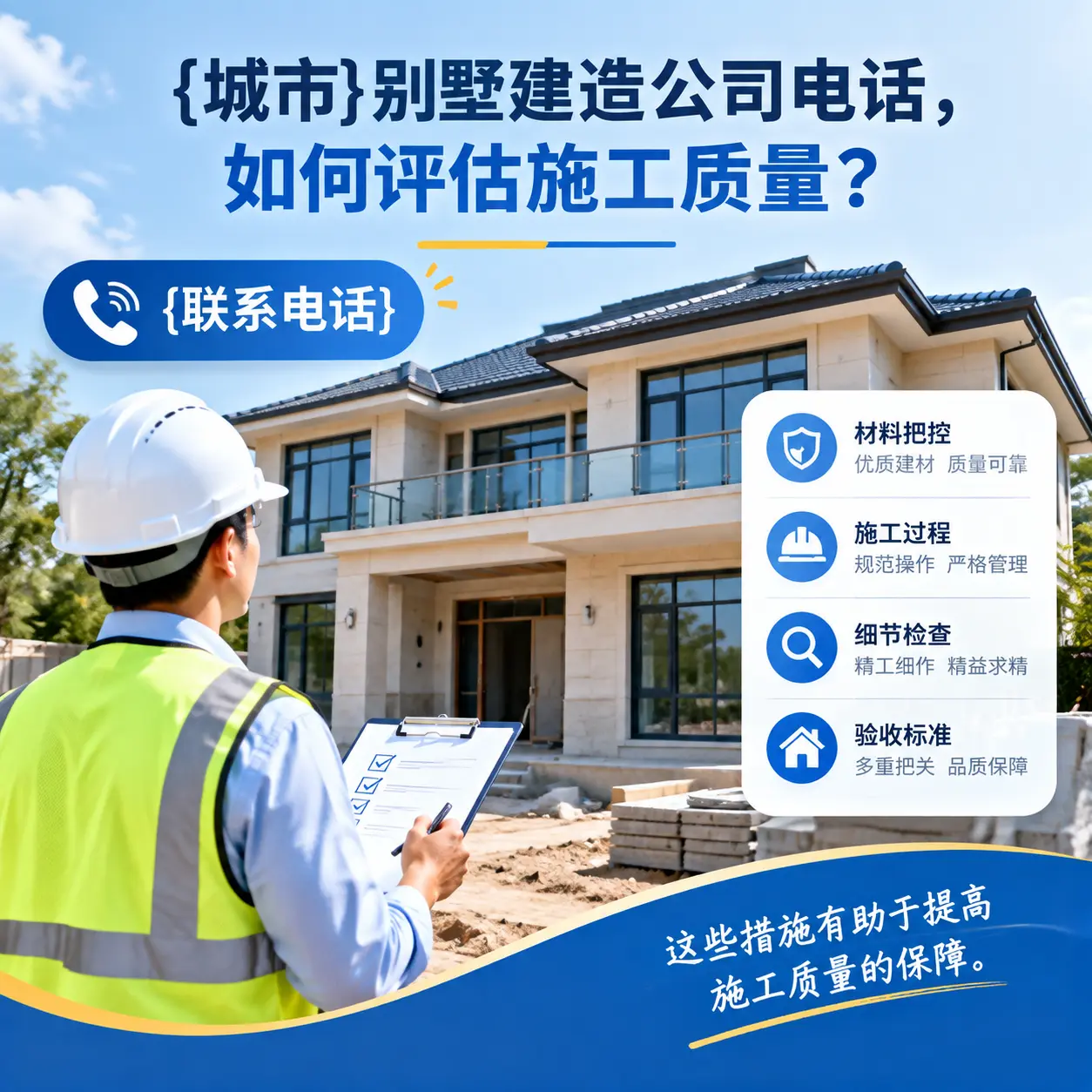 甘肃别墅建造公司电话,如何评估施工质量?