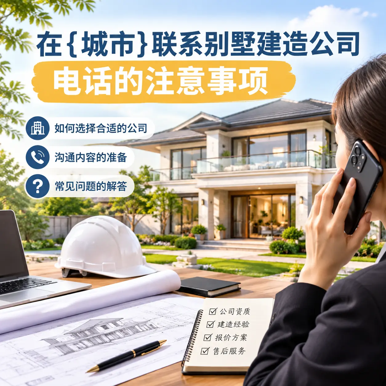 在甘肃联系别墅建造公司电话的注意事项